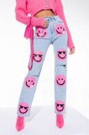 ALL ABOUT SMILES HIGH RISE STRAIGHT JEANS at Akira