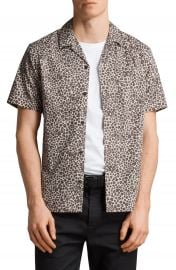 ALLSAINTS Apex Leopard Print Short Sleeve Sport Shirt   Nordstrom at Nordstrom