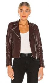 ALLSAINTS Dalby Biker Jacket in Oxblood Brown from Revolve com at Revolve