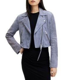 ALLSAINTS Dalby Cropped Suede Biker Jacket Bloomingdales at Bloomingdales