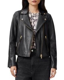 ALLSAINTS Dalby Slim Fit Leather Biker Jacket Bloomingdales at Bloomingdales