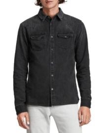 ALLSAINTS Flaxton Cotton Denim Regular Fit Button Down Western Shirt Bloomingdales at Bloomingdales