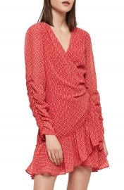 ALLSAINTS Flores Hearts Ruffle Wrap Dress   Nordstrom at Nordstrom