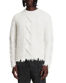 ALLSAINTS Hennet Distressed Cable Knit Sweater Bloomingdales at Bloomingdales