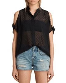 ALLSAINTS Irie Cold-Shoulder Shirt at Bloomingdales