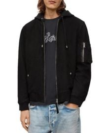 ALLSAINTS Izaka Nubuck Leather Bomber Jacket Bloomingdales at Bloomingdales