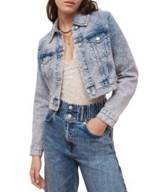 ALLSAINTS Jinx Cropped Denim Jacket in Tinted Indigo   Bloomingdales at Bloomingdales