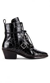 ALLSAINTS Katy Croco Bootie in Black Croc from Revolve com at Revolve