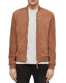 ALLSAINTS Kemble Suede Slim Fit Bomber Jacket Bloomingdales at Bloomingdales