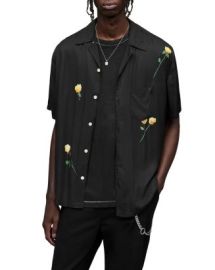 ALLSAINTS Kuyu Relaxed Fit Rose Print Shirt Bloomingdales at Bloomingdales