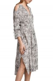 ALLSAINTS Lavete Paisley Cold Shoulder Midi Dress at Nordstrom