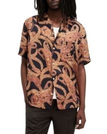 ALLSAINTS Morganza Regular Fit Buton Down Camp Shirt Bloomingdales at Bloomingdales