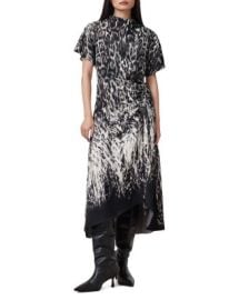 ALLSAINTS Rosie Draped Midi Dress Bloomingdales at Bloomingdales