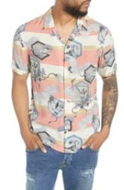 ALLSAINTS Shield Slim Fit Camp Shirt   Nordstrom at Nordstrom