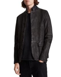 ALLSAINTS Survey Regular Fit Leather Blazer Bloomingdales at Bloomingdales