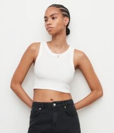 ALLSAINTS US Womens Rina Cropped Tank black at All Saints