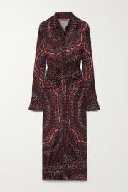 ALTUZARRA Claudia ruched printed stretch-jersey midi shirt dress NET-A-PORTER at Net a Porter