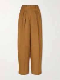 ALTUZARRA Dash pleated twill barrel-leg pants at Net a Porter