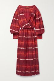 ALTUZARRA Lyddy off-the-shoulder tie-dyed linen-blend maxi dress NET-A-PORTER at Net a Porter