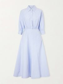 ALTUZARRA Striped cotton-poplin midi dress at Net a Porter
