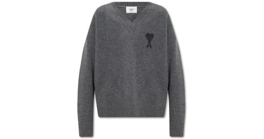 AMI Alexandre Mattiussi Gray Ami de Cur Sweater SSENSE at Ssense