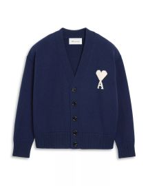 AMI Cardigan With Contrasted Ami De Coeur Bloomingdalex27s Men Shop All at Bloomingdales