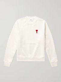 AMI PARIS Logo-Embroidered Stretch-Cotton Jersey Sweatshirt for Men MR PORTER at Mr Porter