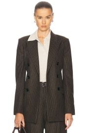 AMI Paris Double Breasted Blazer in Dark Coffee Sand FWRD at FWRD