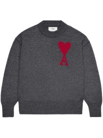 AMI Paris intarsia-logo Wool Jumper - at Farfetch