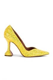 AMINA MUADDI Giorgia Pump in Lemon Glitter   FWRD at Forward