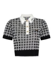 AMIRI Knitted Polo Top Black at Farfetch