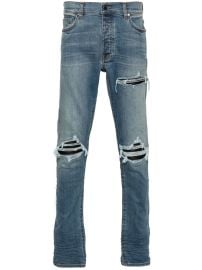 AMIRI MX1 distressed-effect Skinny Jeans Grey at Farfetch