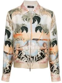 AMIRI graphic-print Silk Bomber Jacket Neutrals at Farfetch