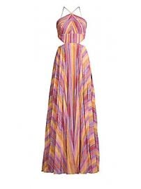 AMUR - Janet Striped Halter Gown at Saks Fifth Avenue