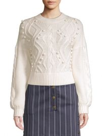 AMUR Brie Crop Wool Sweater on SALE at Saks Off 5th