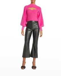 AMUR Juliana Cutout Bustier Knit Top at Neiman Marcus