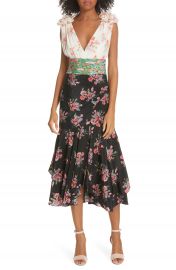 AMUR Lolly Floral Print Silk Dress   Nordstrom at Nordstrom