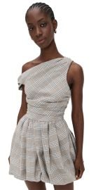 AMUR Melissa Draped Bubble Mini Dress Plaid Suiting 12 at Shopbop