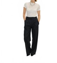 ANINE BING Amani Crew Neck Short Sleeve Tee In Off White Cashmere ShopSimon at Shop Simon