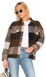 ANINE BING Bobbi Flannel Jacket in Brown from Revolve com at Revolve