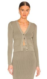 ANINE BING Layla Cardigan in Green Khaki  Olive at Revolve