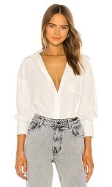 ANINE BING Mika Shirt in White at Revolve