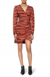 ANINE BING Penelope Long Sleeve Silk Minidress   Nordstrom at Nordstrom