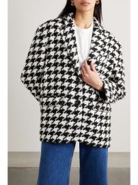 ANINE BING Quinn brushed houndstooth tweed blazer NET-A-PORTER at Net a Porter