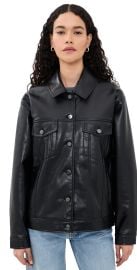 ANINE BING Rory Jacket in Black Recycled Leather Black Recycled Leather M at Shopbop