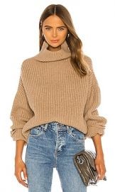 ANINE BING Sydney Sweater in Camel at Revolve