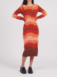 ANOTHER GIRL Organic Cotton Sunset Knit Midi Dress In Multi Shop Premium Outlets at Shop Simon