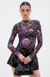 ANOTHER ROSE LONG SLEEVE MESH TOP AKIRA at Akira