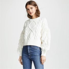 ANTHROPOLOGIE LINE amp DOT Jasper Fringe Sweater White Small eBay at eBay