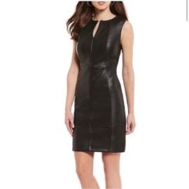 ANTONIO MELANI Dresses Nwt Antonio Melani Leather King Dress Black Leather Sheath Dresssize4 Poshmark at Poshmark